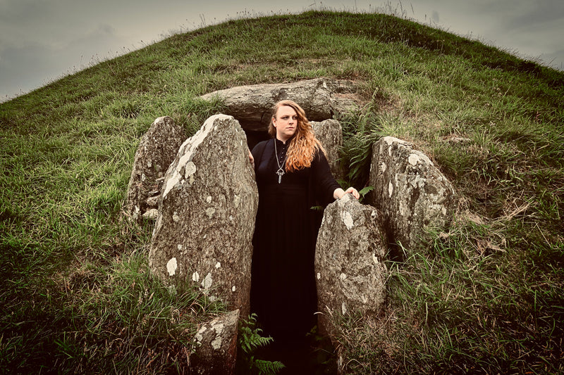 Photo of me at Bryn Celli Ddu - an ancient burial chamber on Anglesey. 