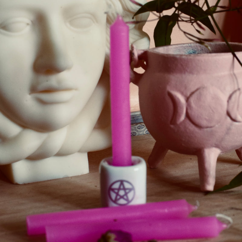 Pink spell candle